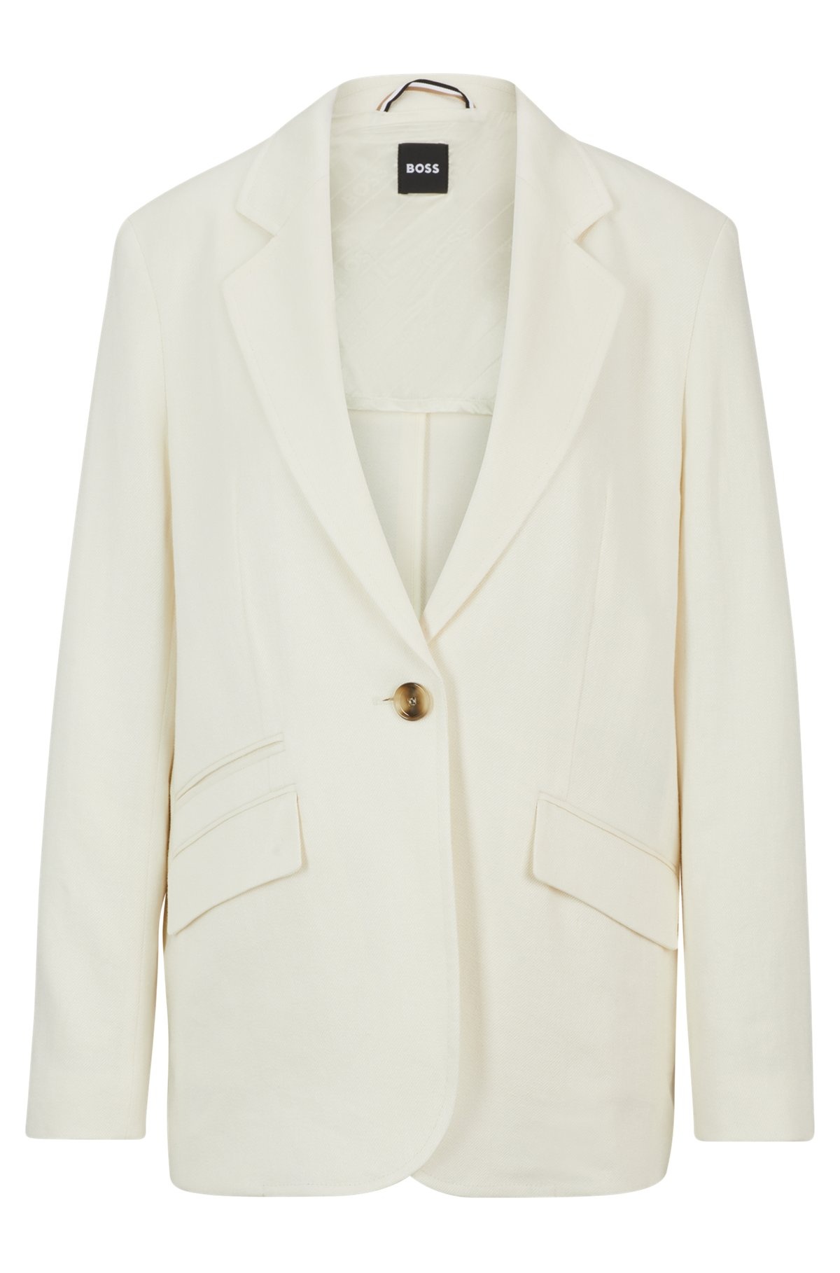 RELAXED-FIT JACKET IN LINEN-BLEND TWILL - 1