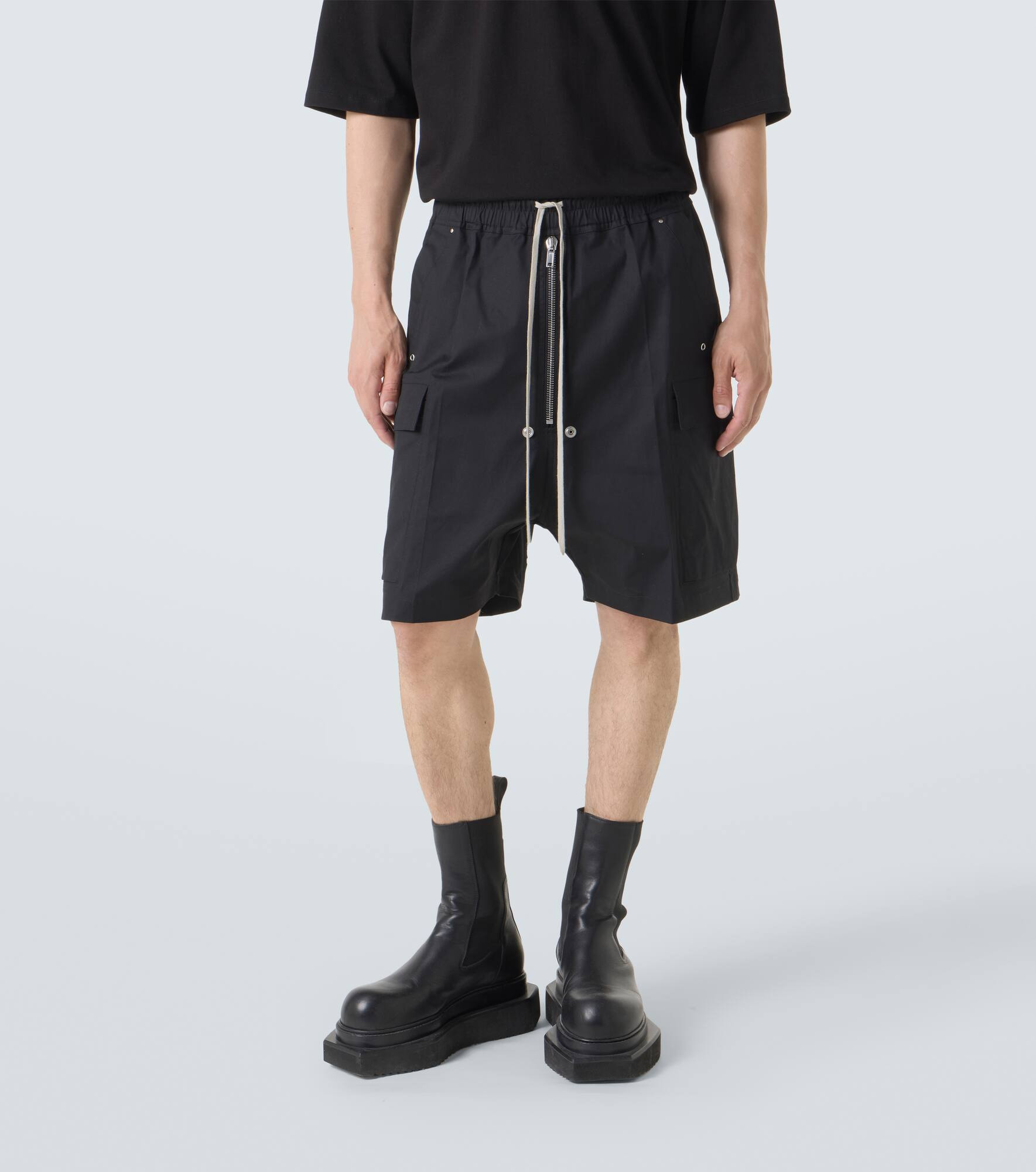 Cotton-blend poplin cargo shorts - 3