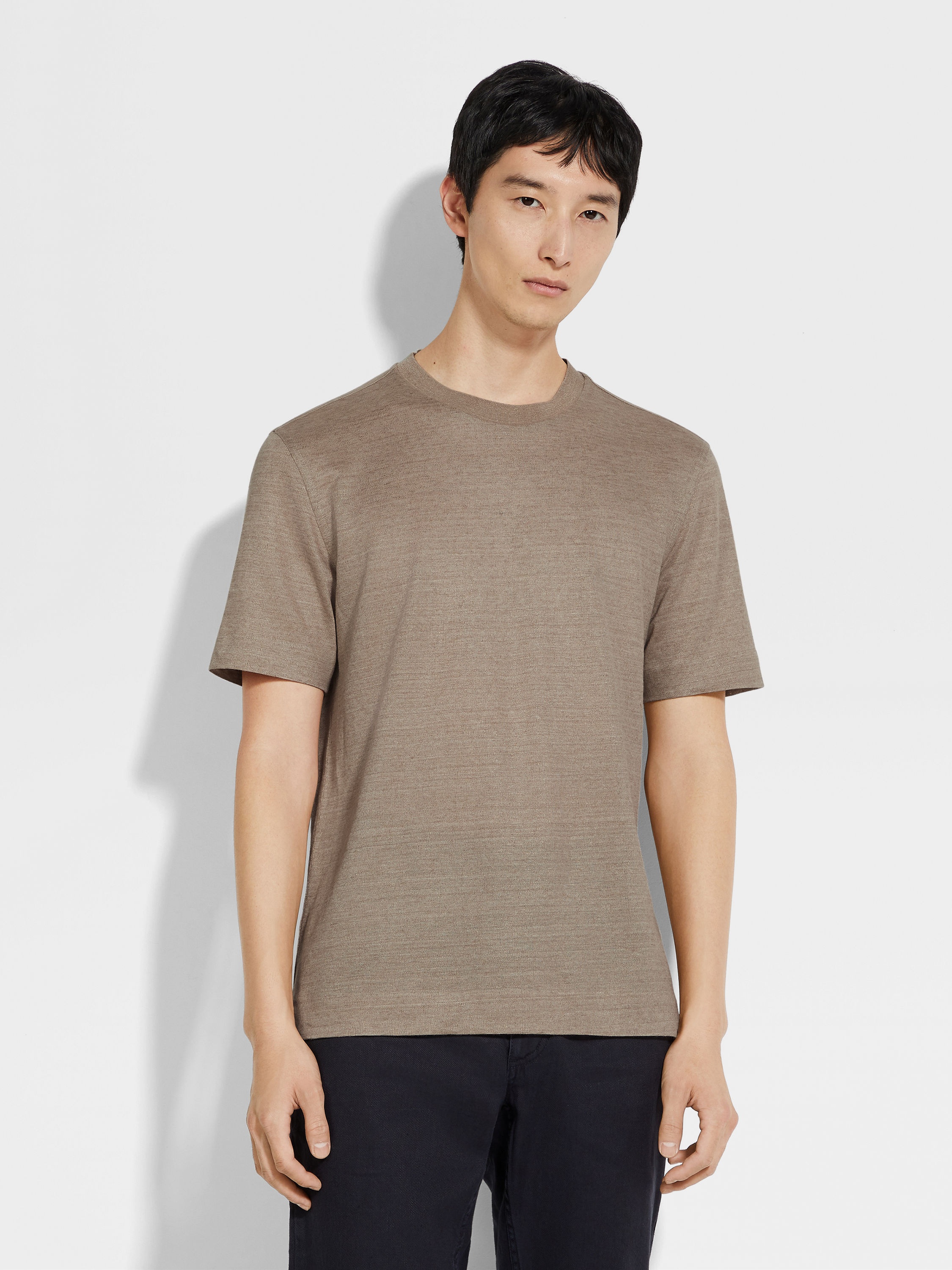 LIGHT TAUPE OASI LINO T-SHIRT - 4