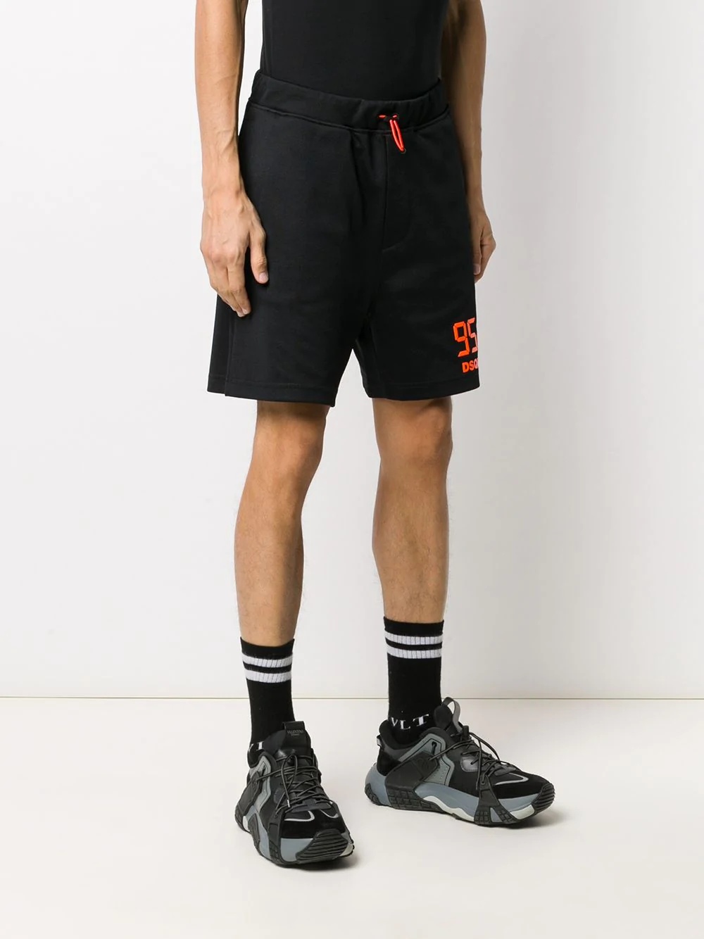 logo-print drawstring track shorts - 3