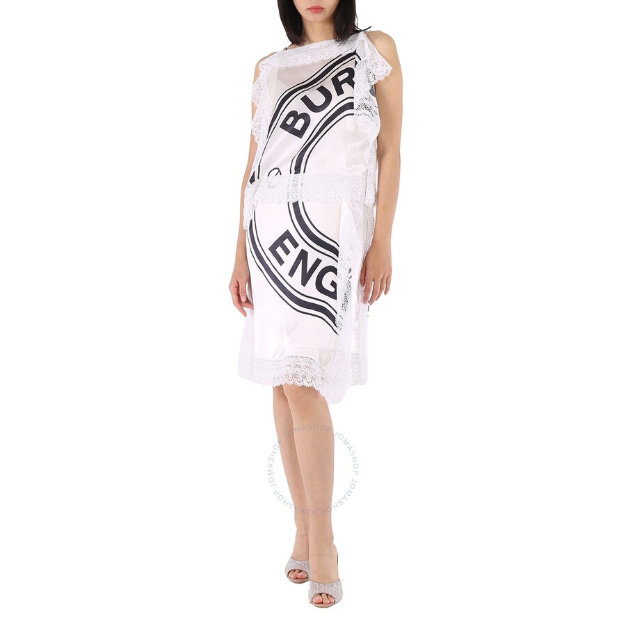 Burberry Ladies Lace-Detail Logo Silk Slip Midi-Dress - 3