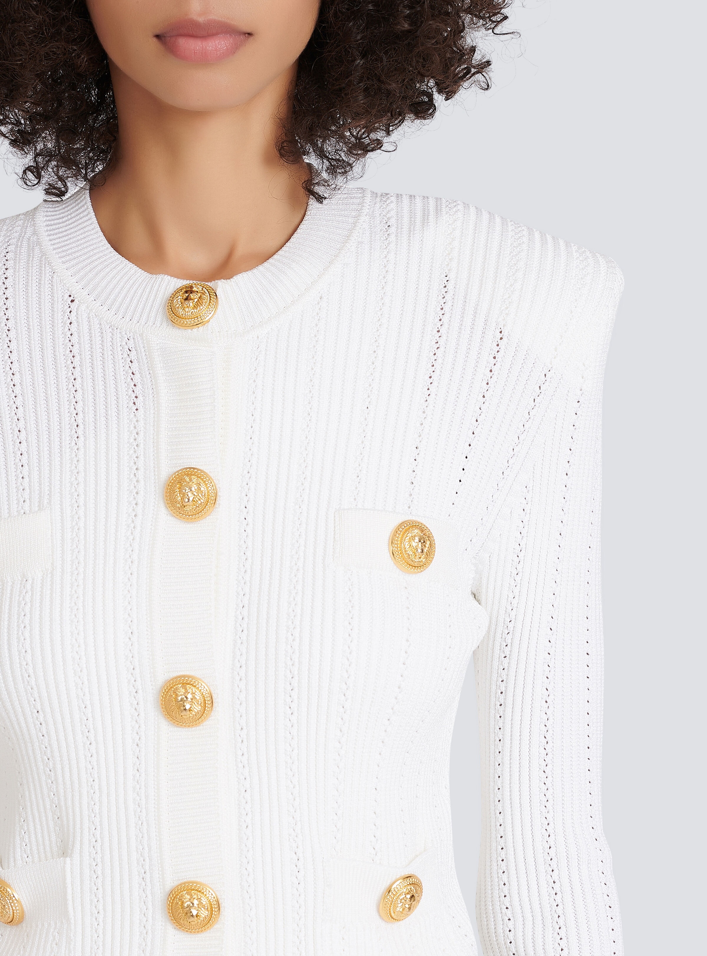 Knit cardigan with gold buttons - 7