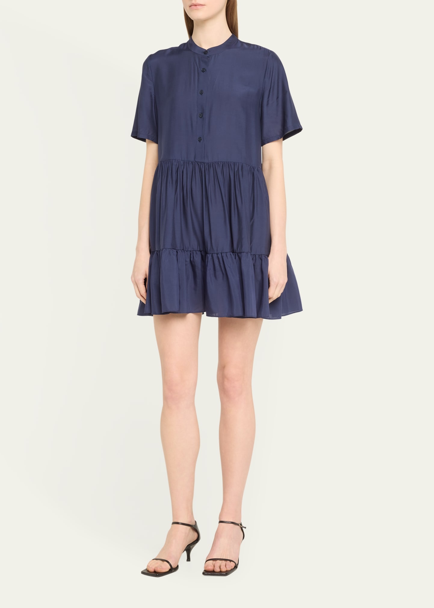 Livia Short-Sleeve Tiered Mini Dress - 4