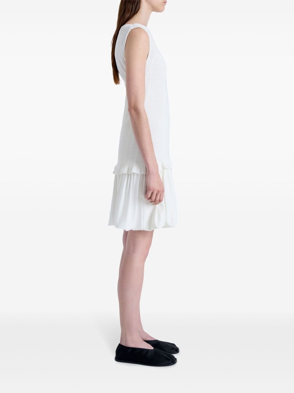 layered seersucker mini dress - 3