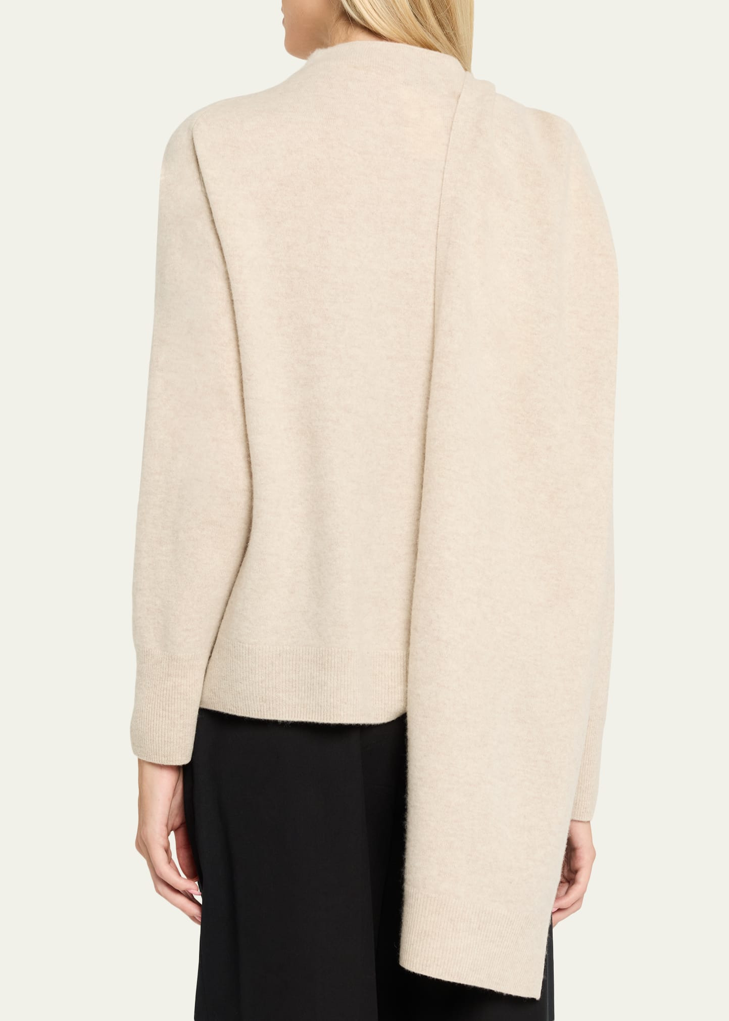 Cashmere-Blend Draped Sweater - 3