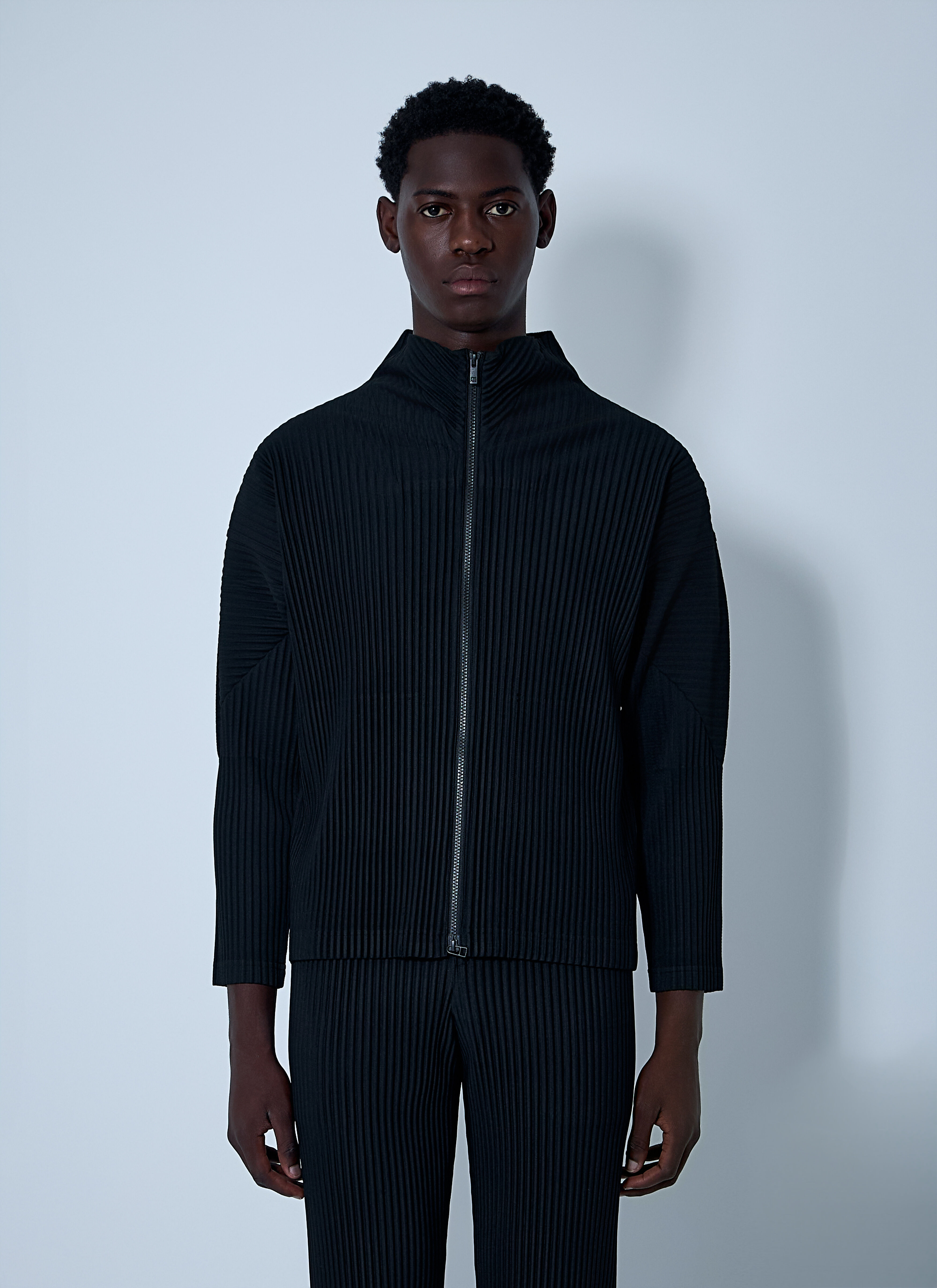 Pleated Zip-Up Jacket - 1