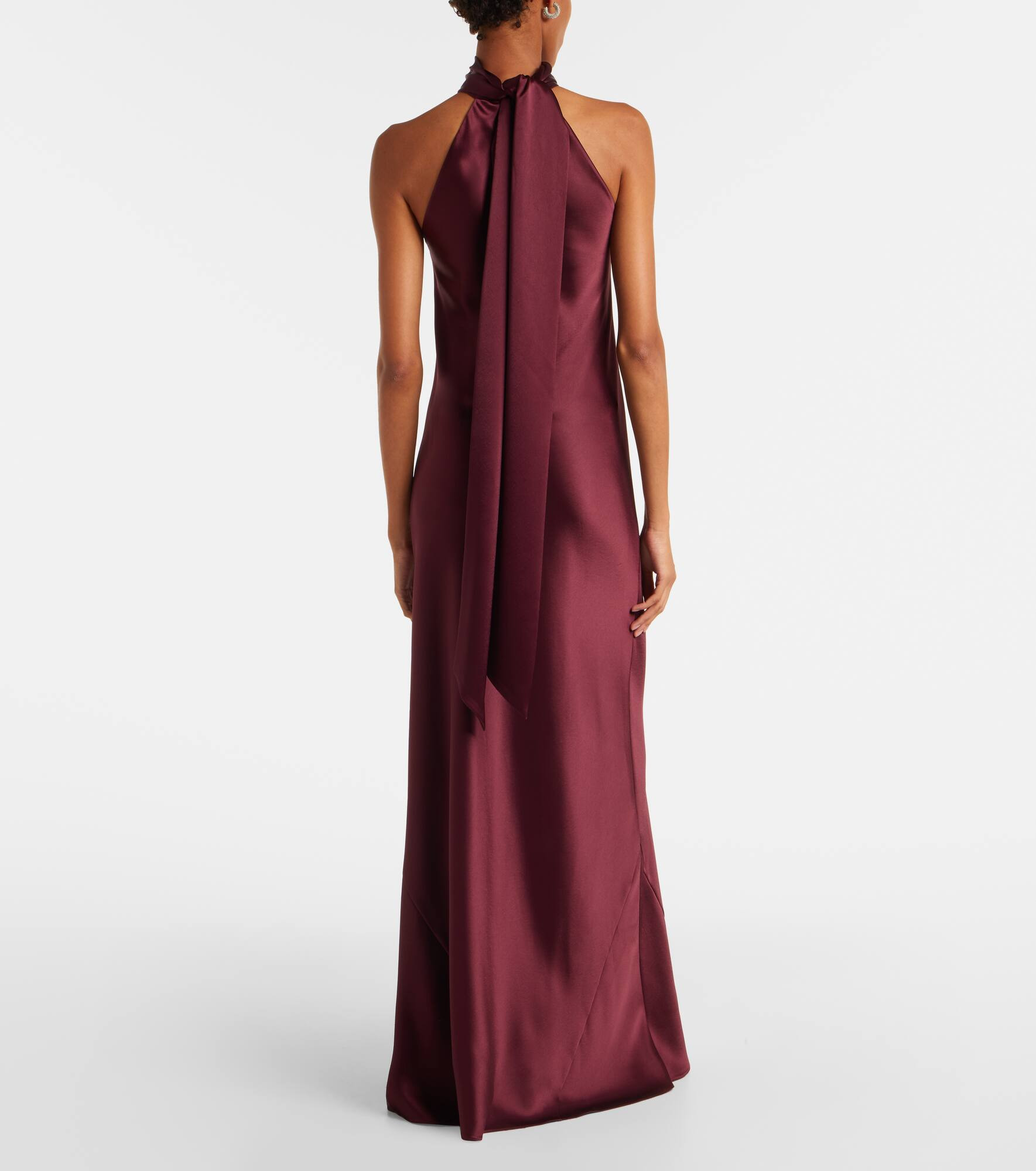 Sienna halterneck satin gown - 3
