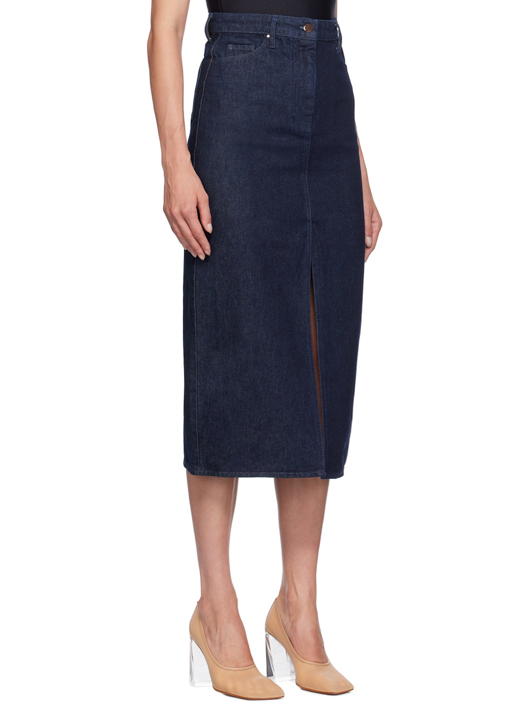 Indigo Ille Denim Midi Skirt - 2
