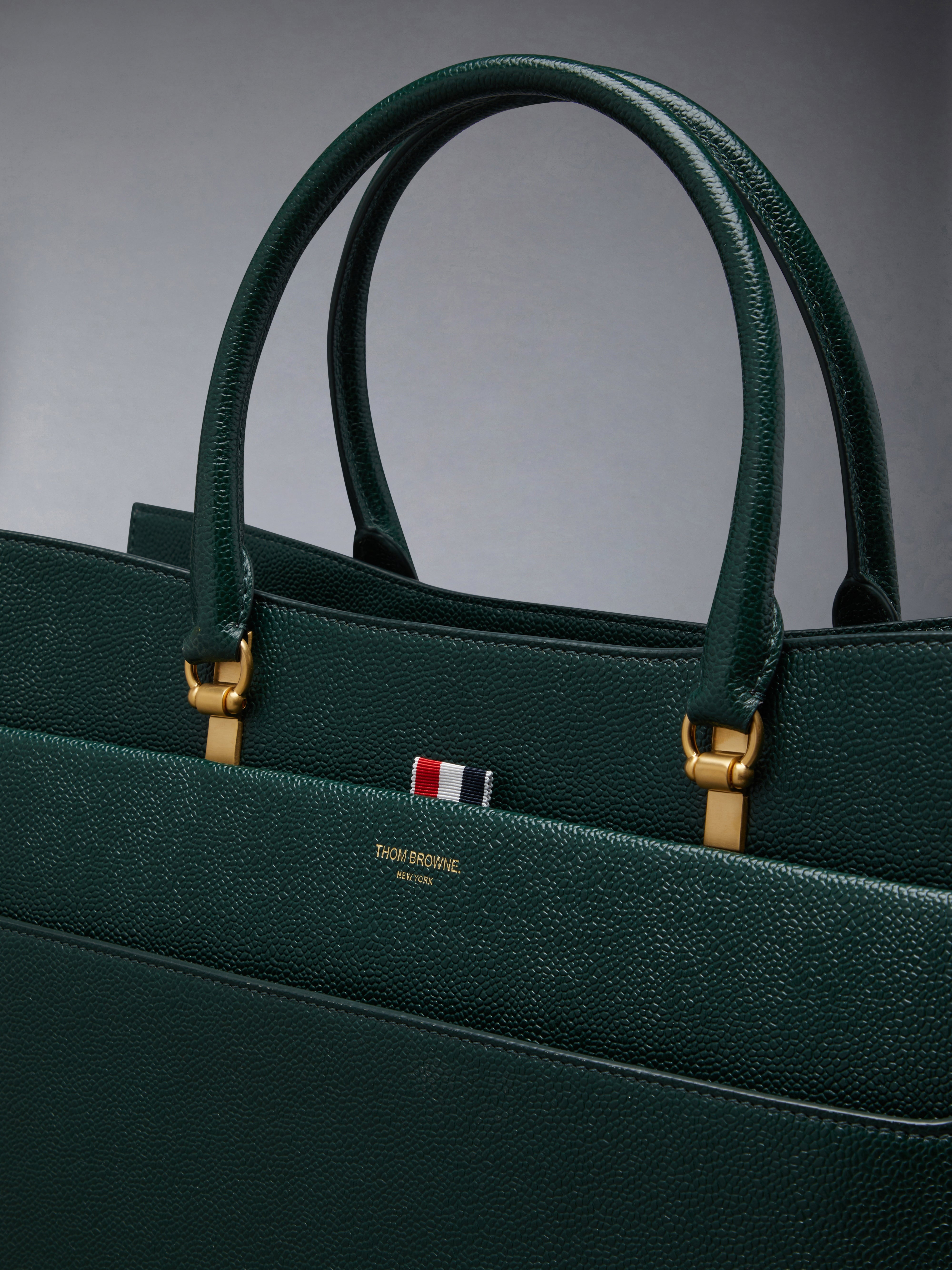 Pebble Grain Leather Large Duet Tote - 6