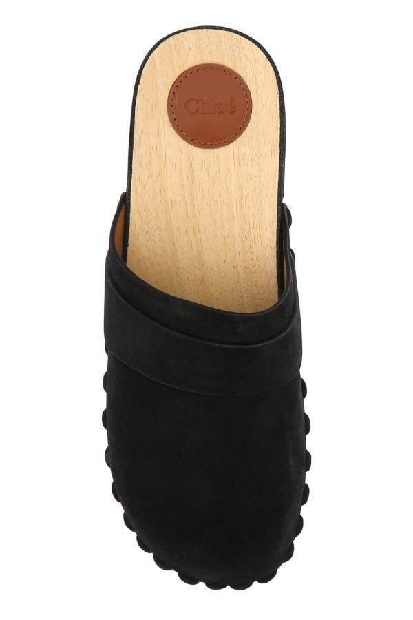 Black suede Joy clogs - 4