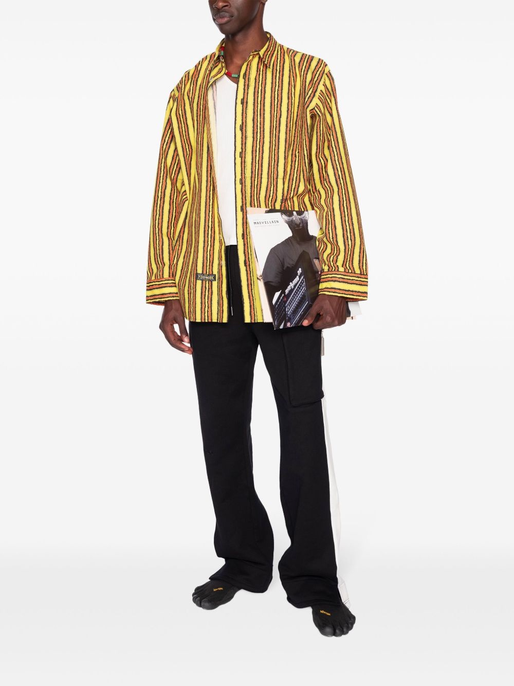 striped cargo trousers - 4