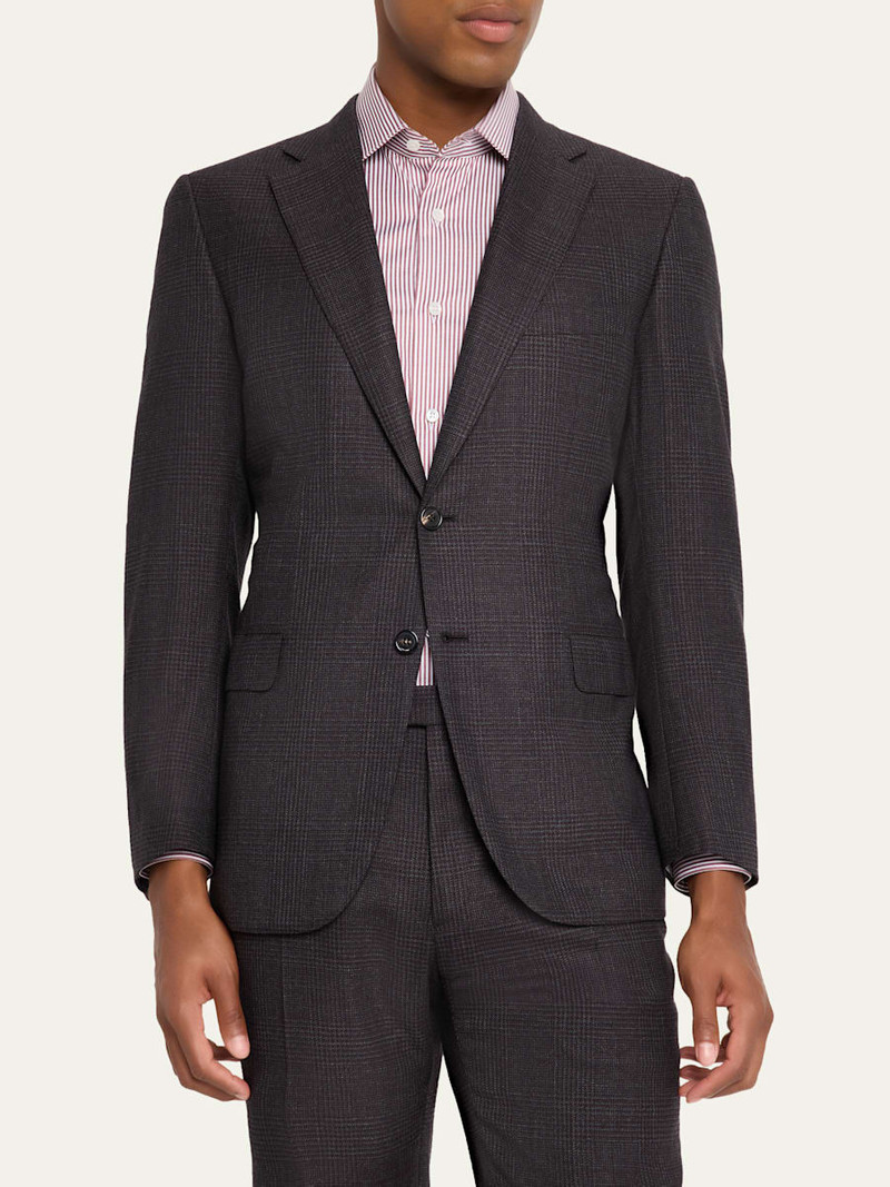 Brioni Men's Prince of Wales Wool Classic Fit Two-Piece Suit outlook