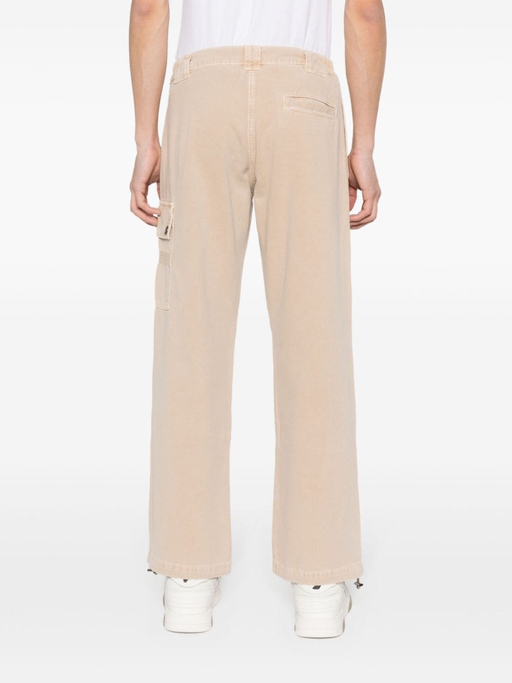 logo-embroidered cotton trousers - 4