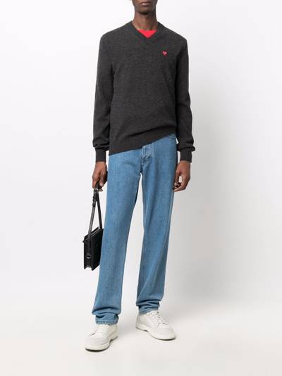 Comme des Garçons PLAY logo-patch wool jumper outlook