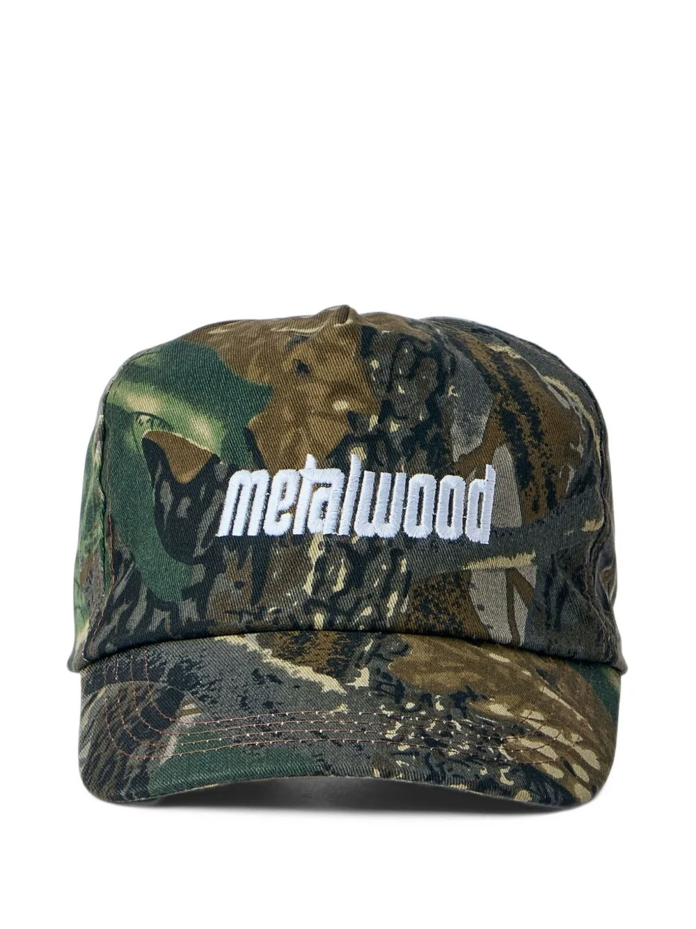 logo-embroidered camouflage-print cap - 1