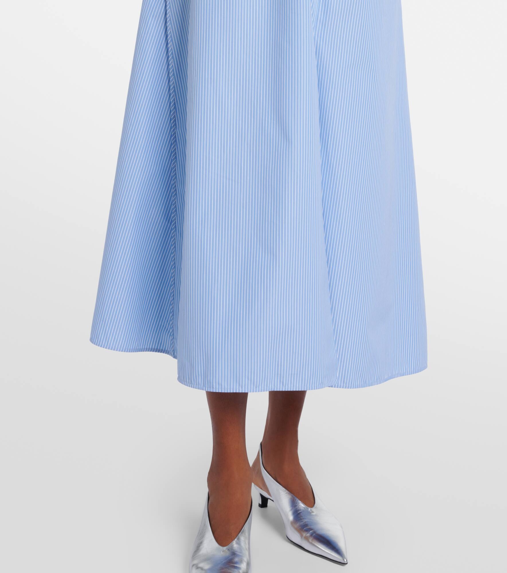 Pinstripe cotton shirt dress - 5