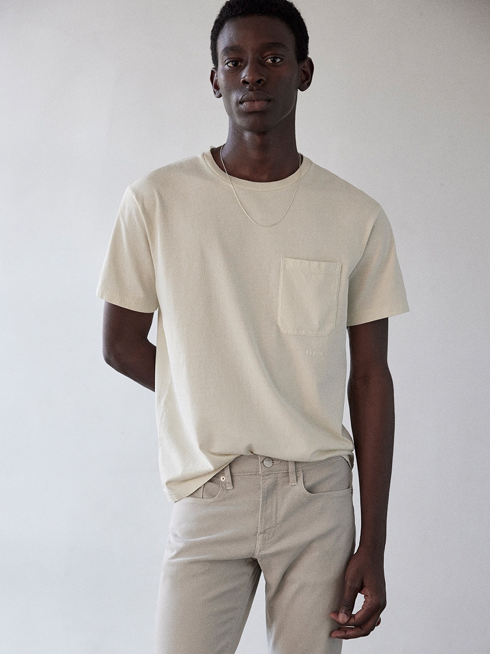 Vintage Tee in White Sand - 4