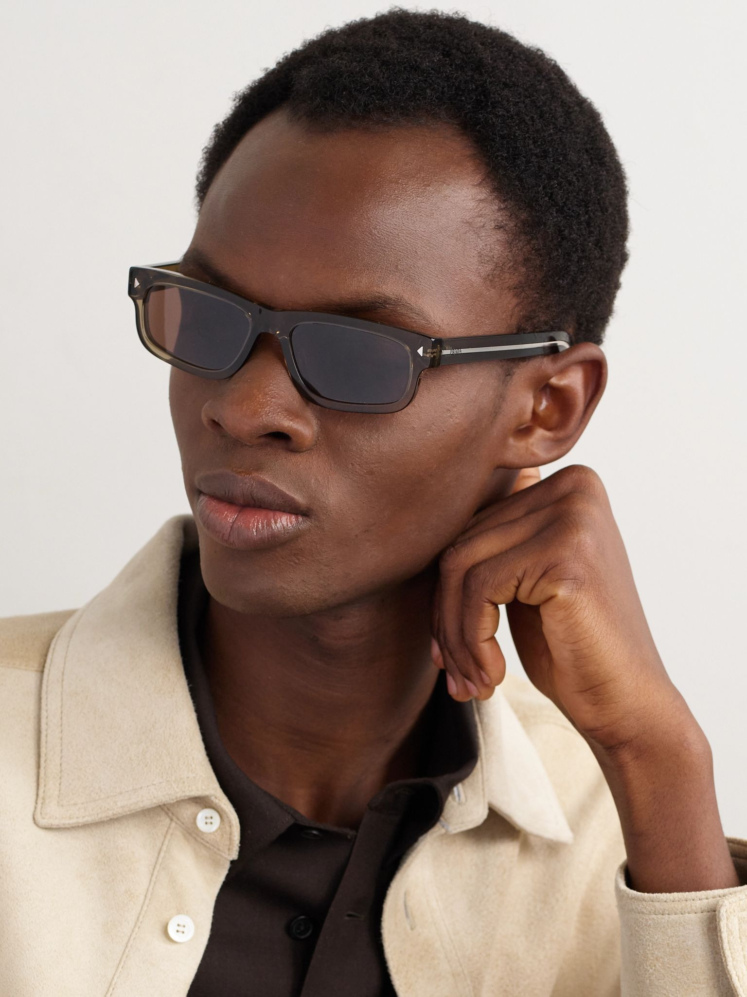Square-Frame Acetate Sunglasses Brown - 2