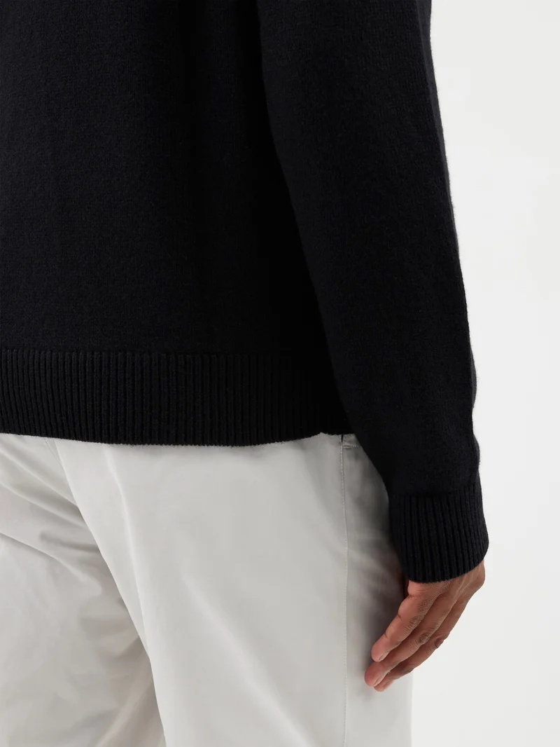 Logo-embroidered cashmere crew-neck sweater - 3