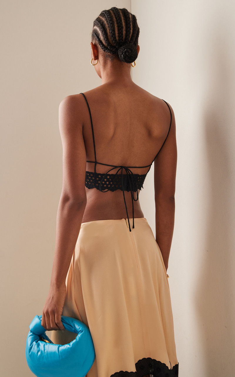 Crocheted Cropped Top black 4