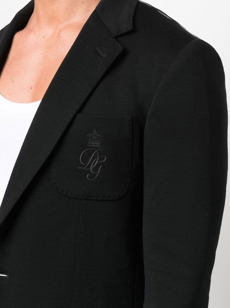 embroidered logo blazer - 10