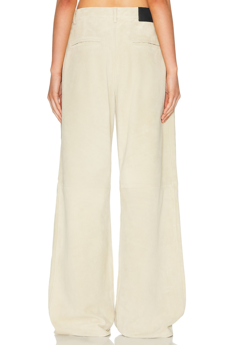 Pleated Wide Leg Leather Pant - 4