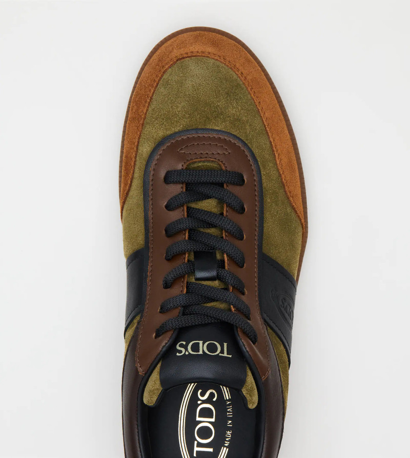 TOD'S TABS SNEAKERS IN SUEDE - GREEN, BROWN, BLACK 4