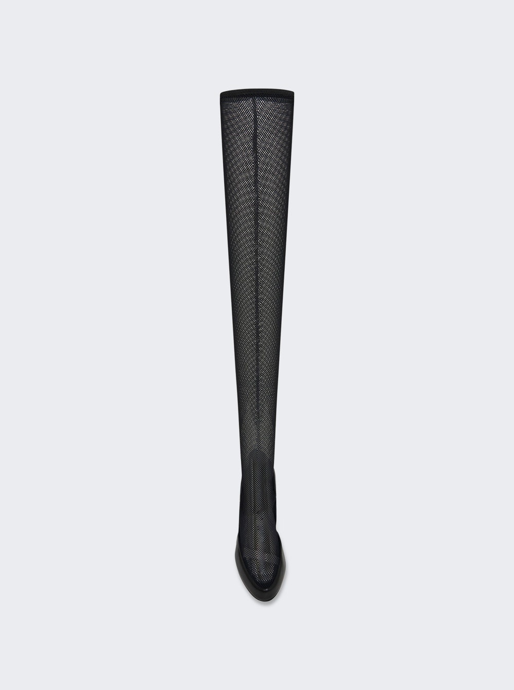 Sock Pump in Leather and Mesh Black - 2