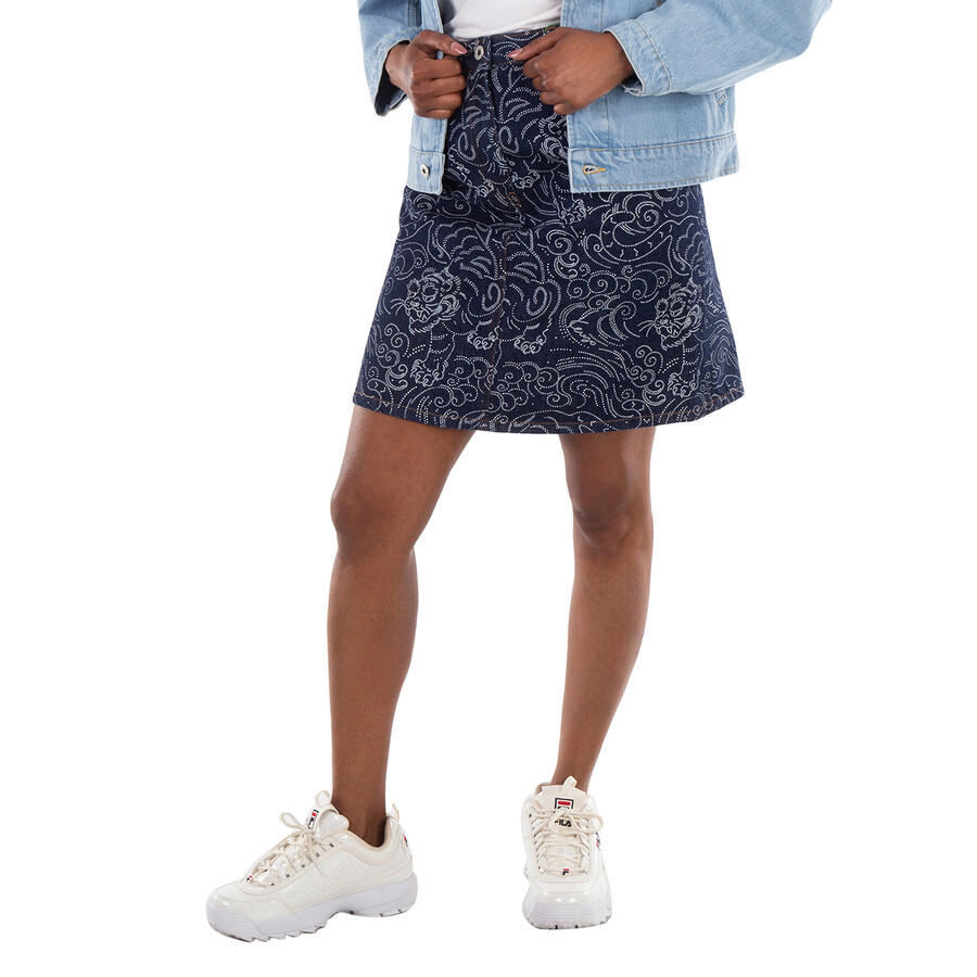 Kenzo All-Over Print Denim Skirts - 3