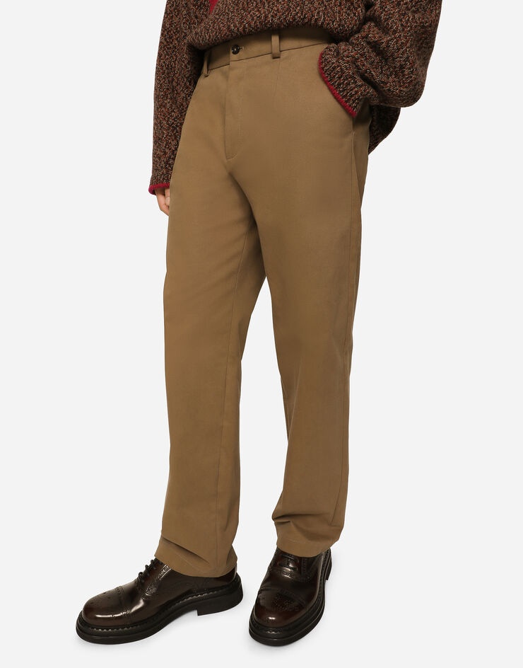 Stretch drill pants with logo label - 4