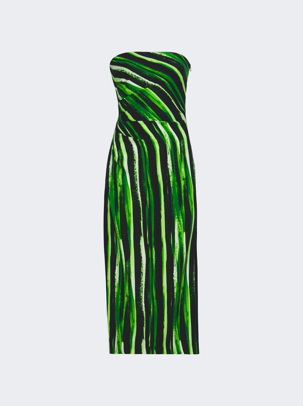 Painted Stripe Strapless Dress Fatigue Green - 1