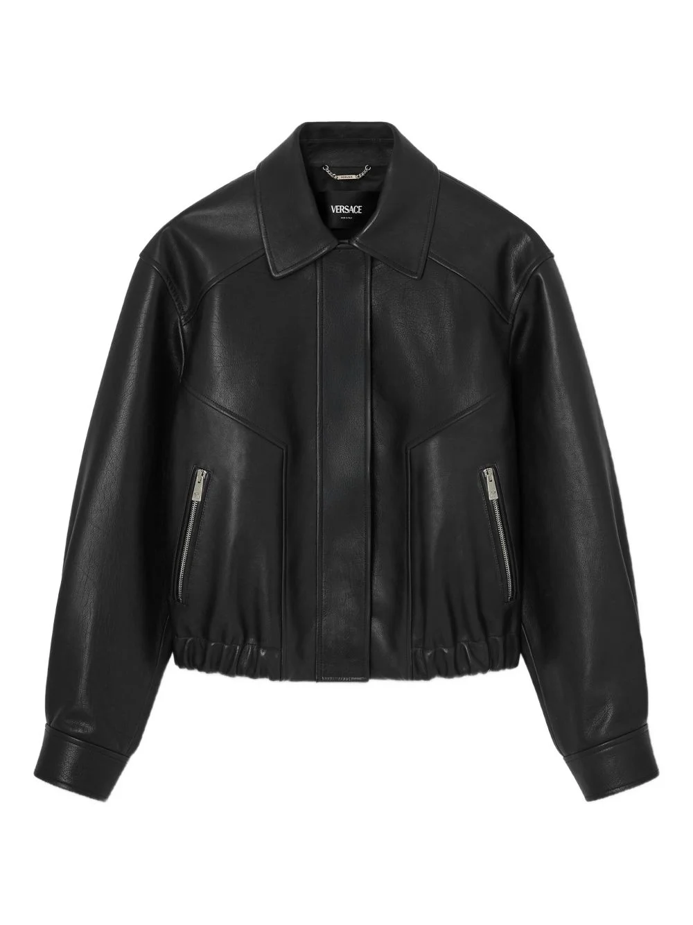 zip leather jacket - 1
