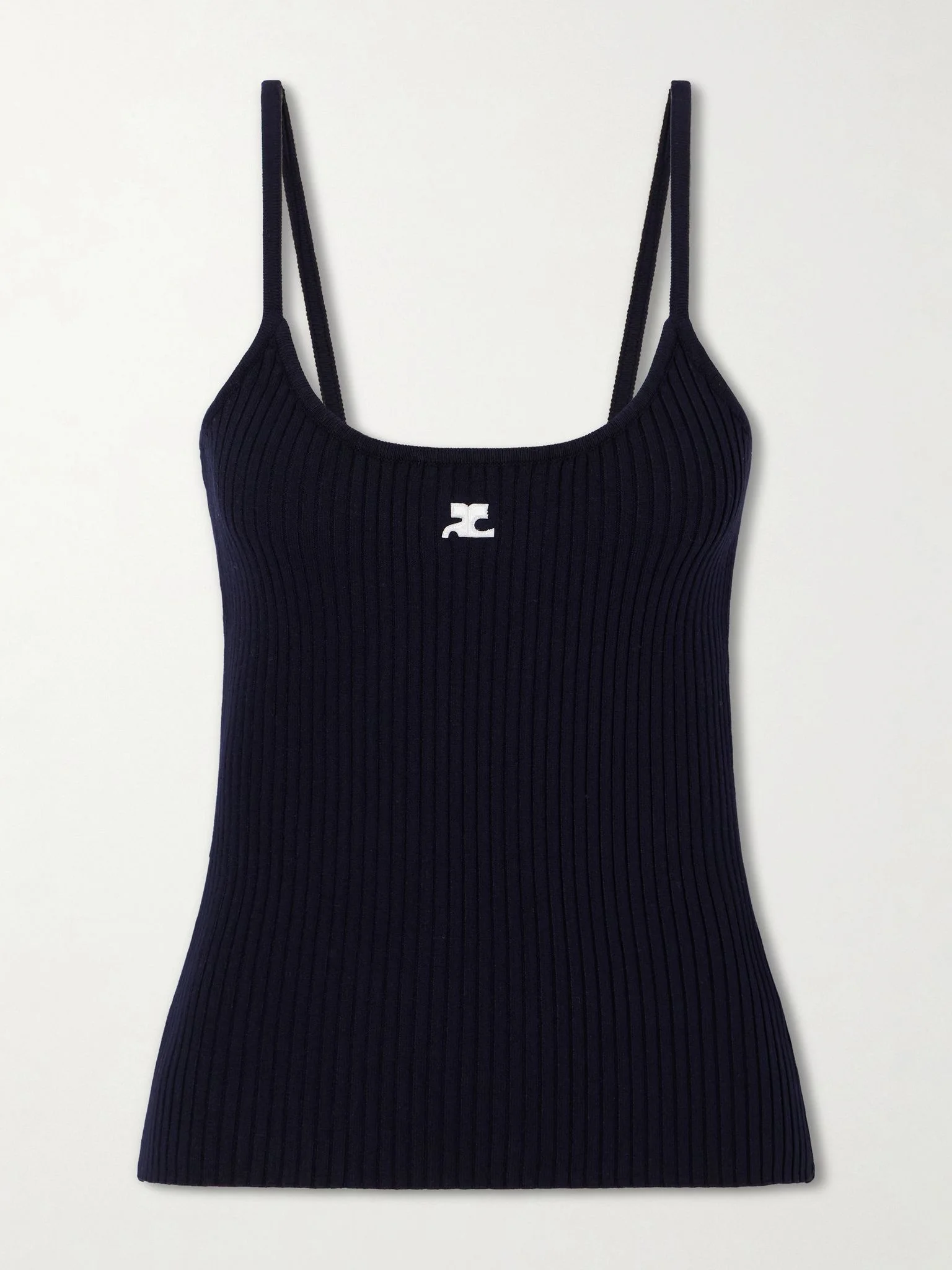 Reediton logo-appliquéd ribbed-knit tank Navy - 1