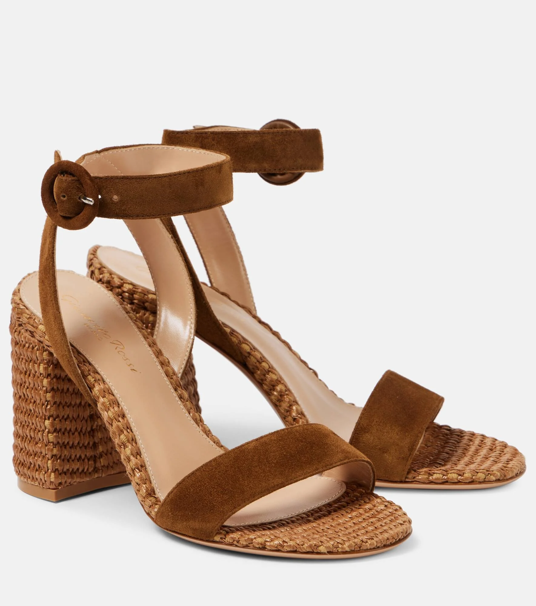 Sue 85 suede-trimmed sandals - 1