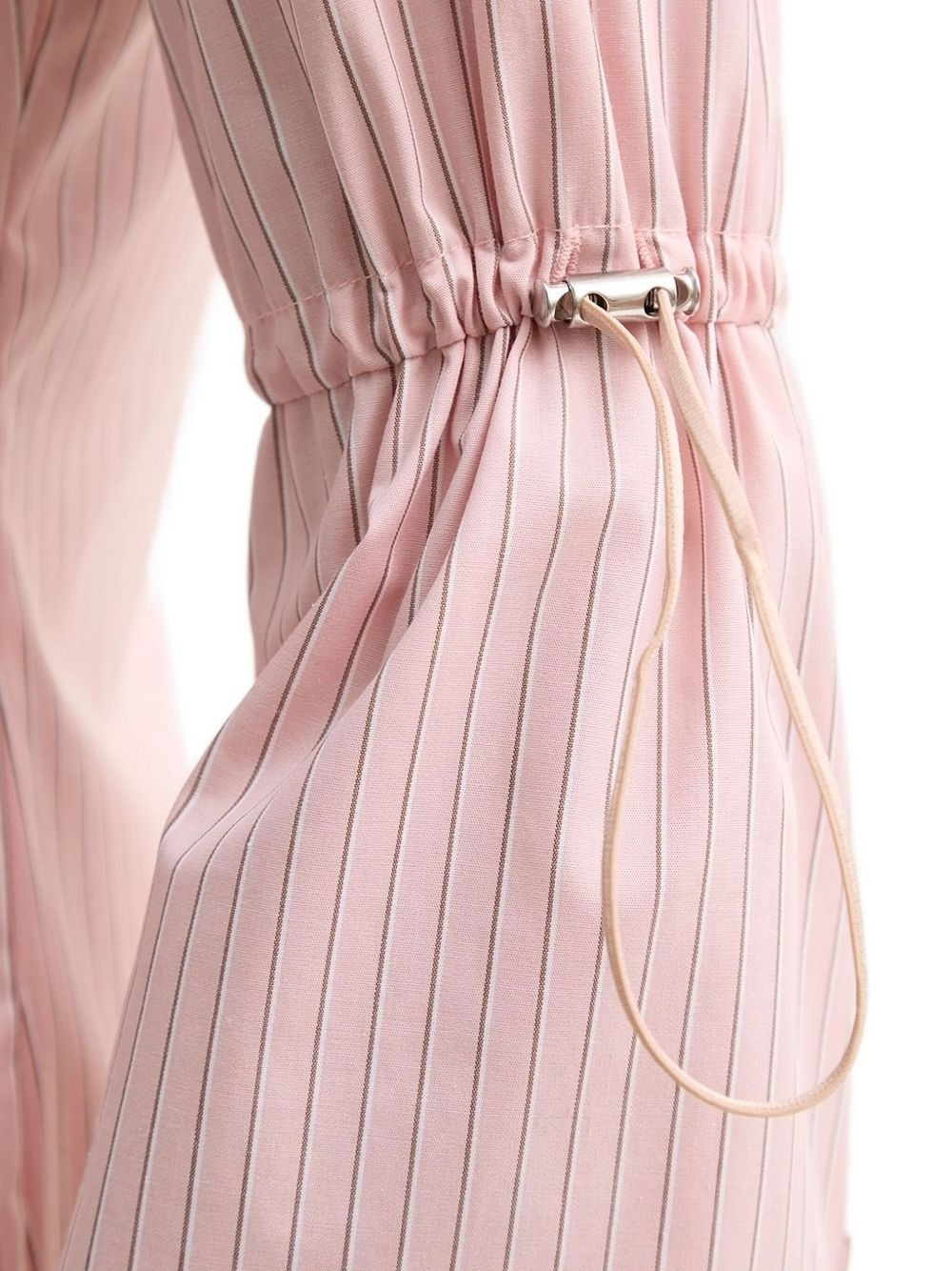 pinstriped tie-cuff shirt - 4