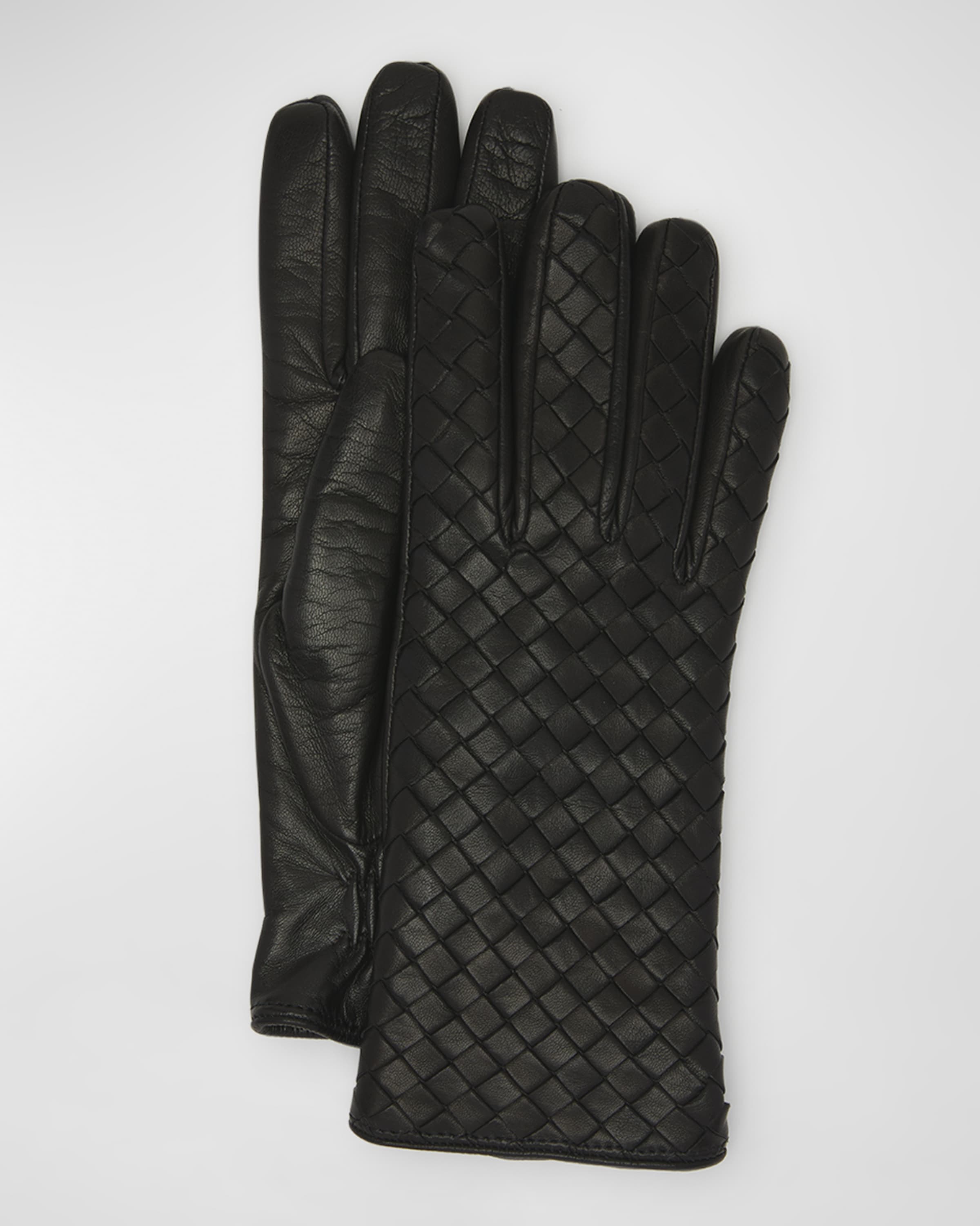 Woven Nappa Leather Gloves - 1