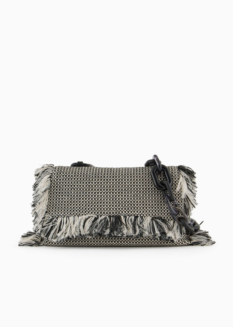 Fringed straw shoulder bag 1