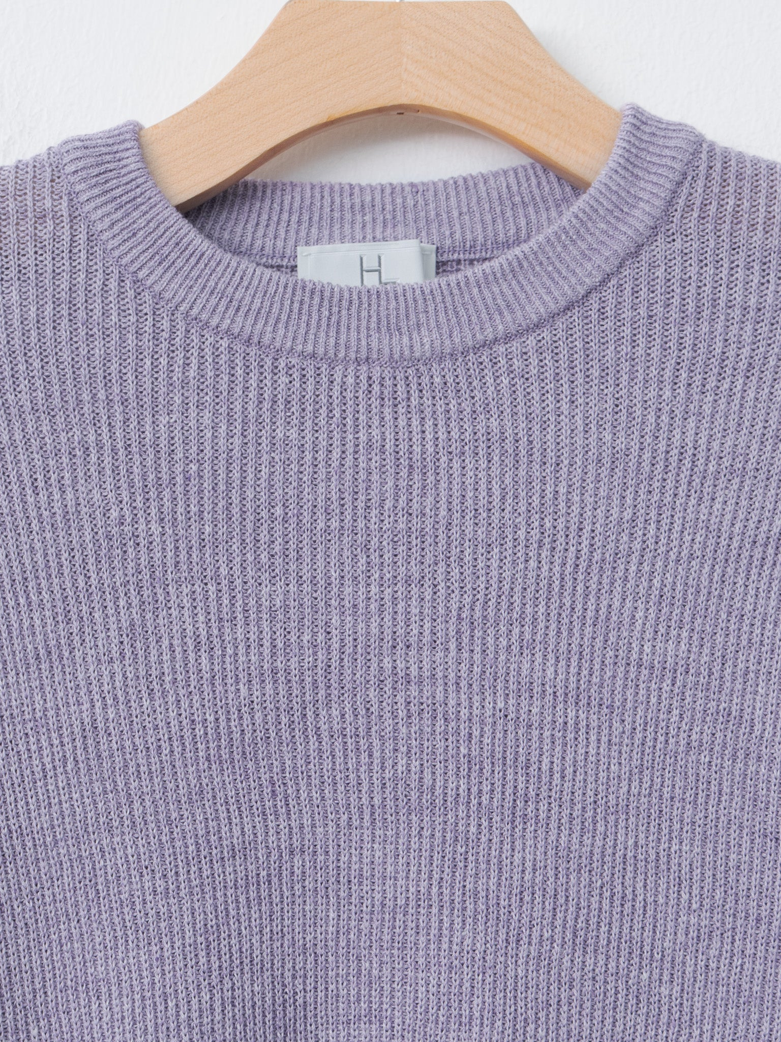 Linen/Cotton Ribstitch Crewneck Knit - Lavender - 2