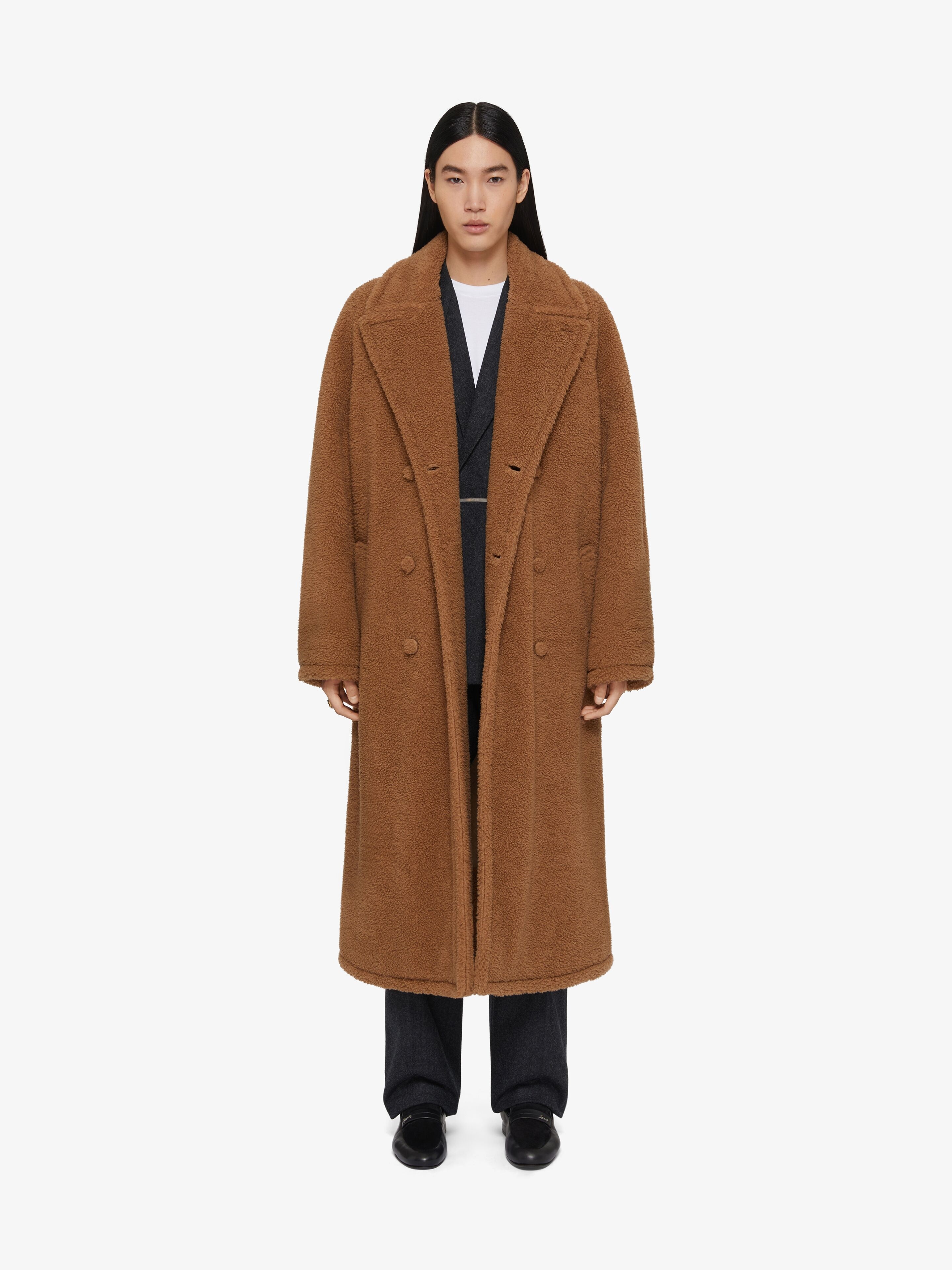 TEDDY COAT IN CAMEL HAIR AND SILK - 2