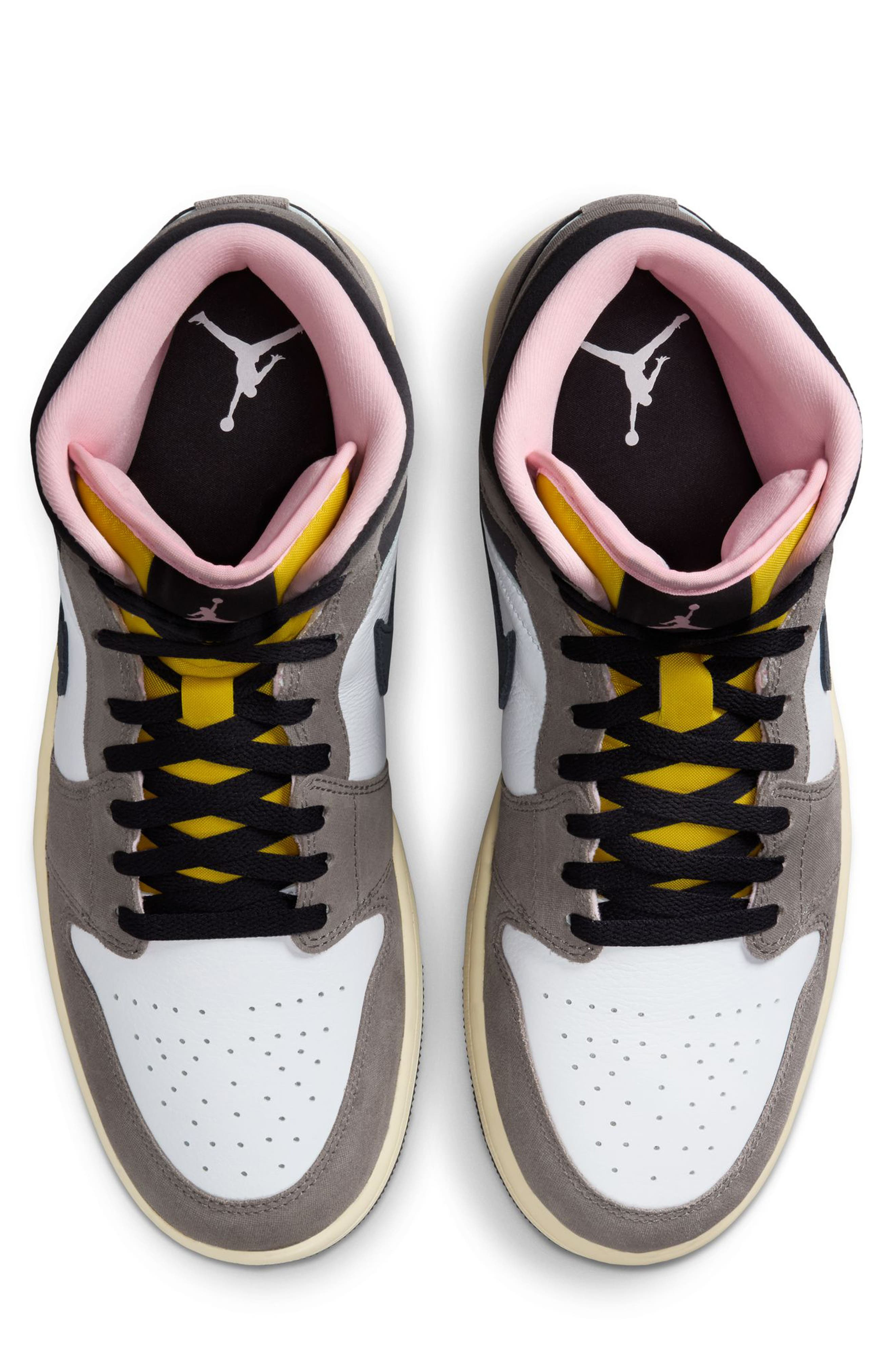 Air Jordan 1 Mid SE Sneaker in 100 White/oilgy at Nordstrom - 3