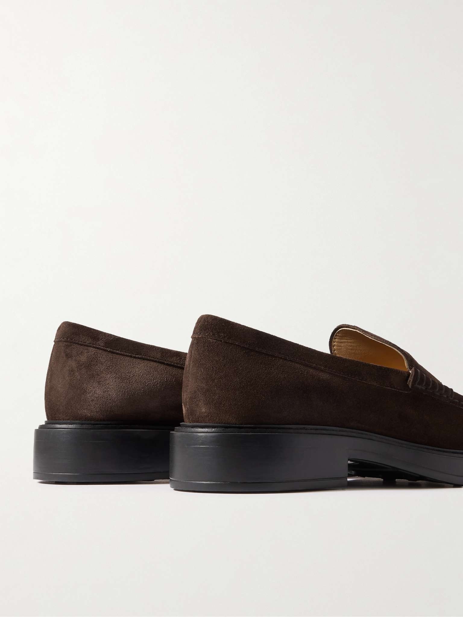 Logo-Debossed Suede Penny Loafers - 5