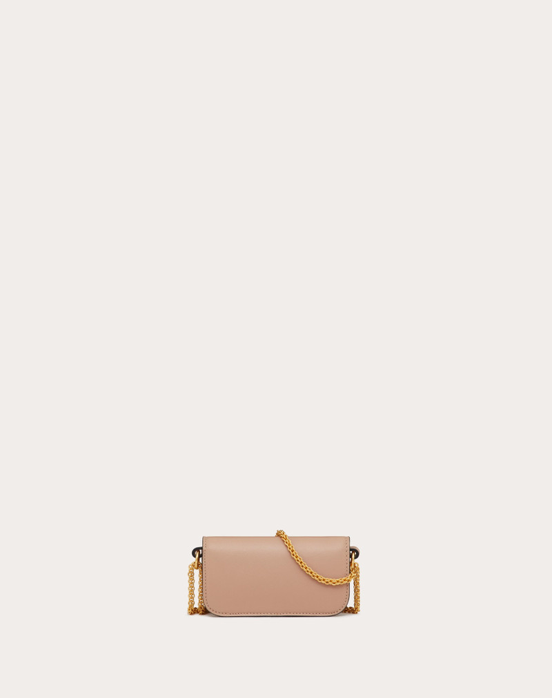 VALENTINO GARAVANI LOCÒ MICRO BAG IN CALFSKIN LEATHER WITH CHAIN 3