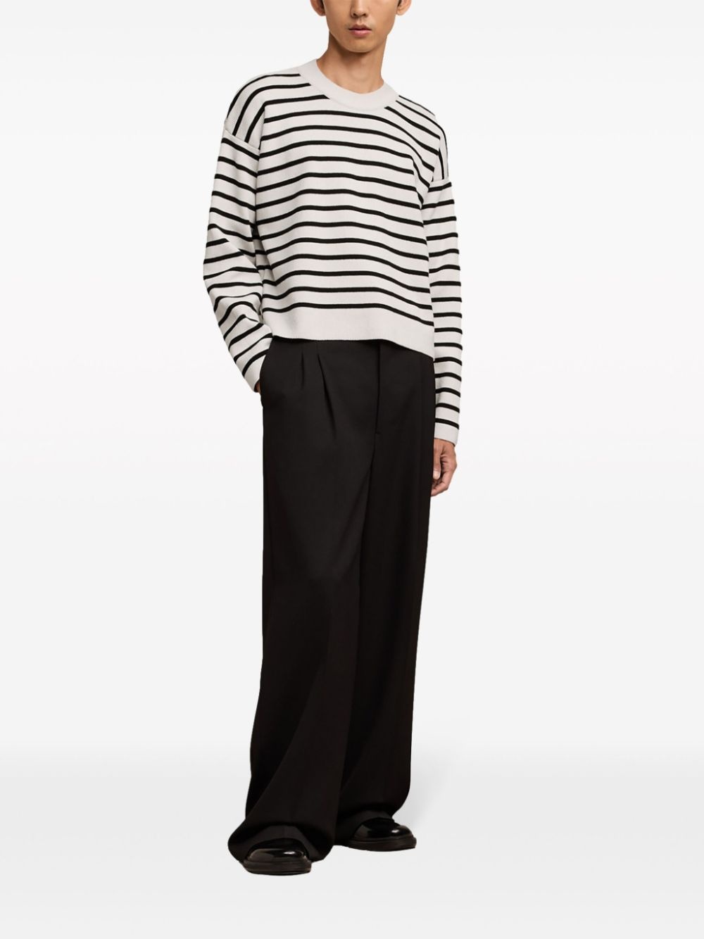 horizontal-stripe jumper - 3