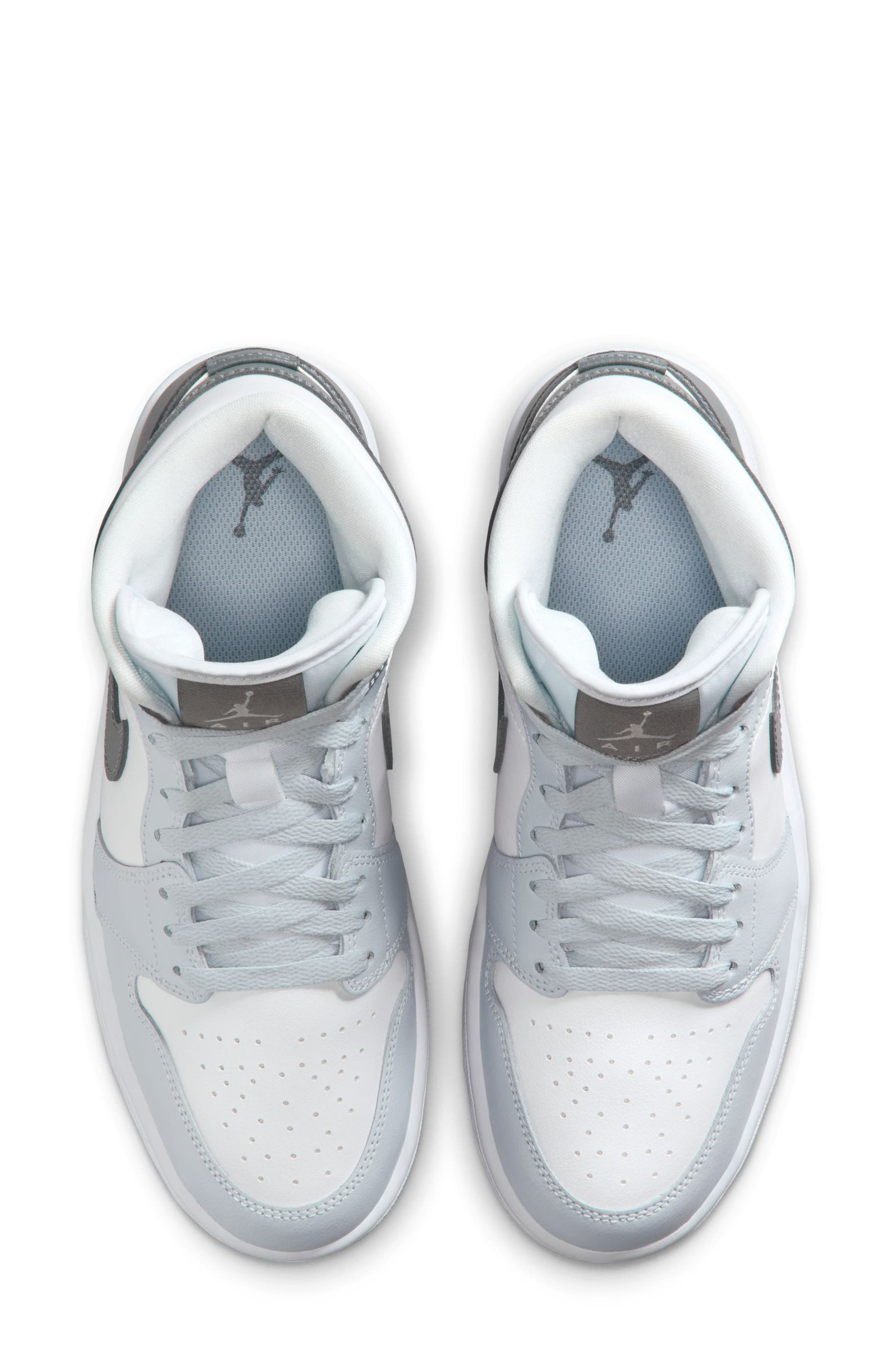 Air Jordan 1 Mid Sneaker in White/Smoke Grey/Platinum at Nordstrom - 3
