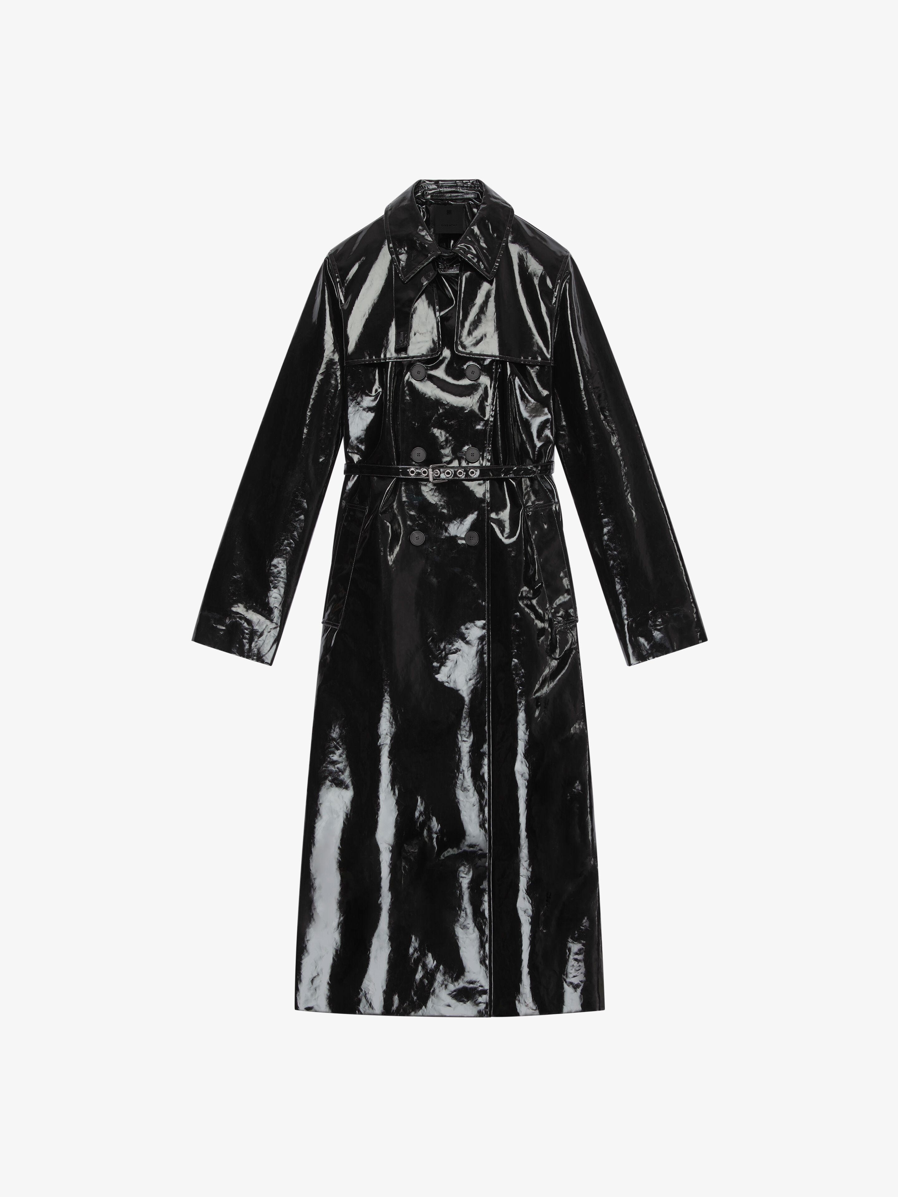 DOUBLE BREASTED TRENCH COAT IN COATED CANVAS - 1
