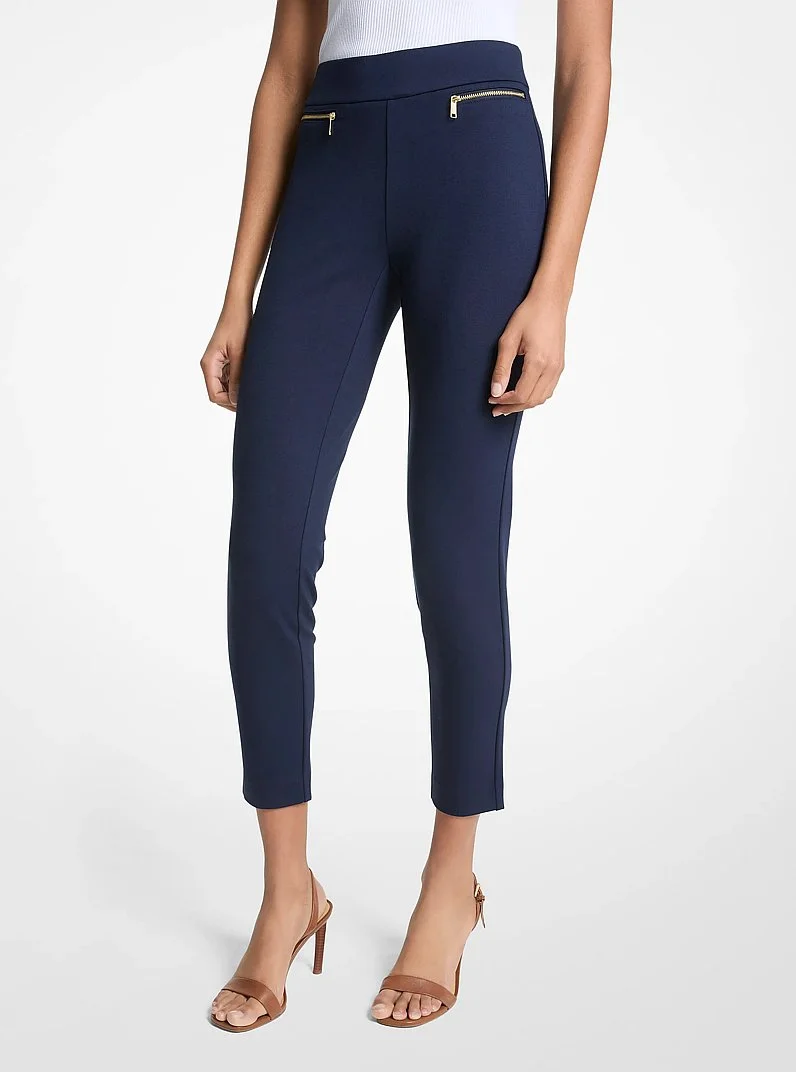 Viscose Blend Zip Pants - 1