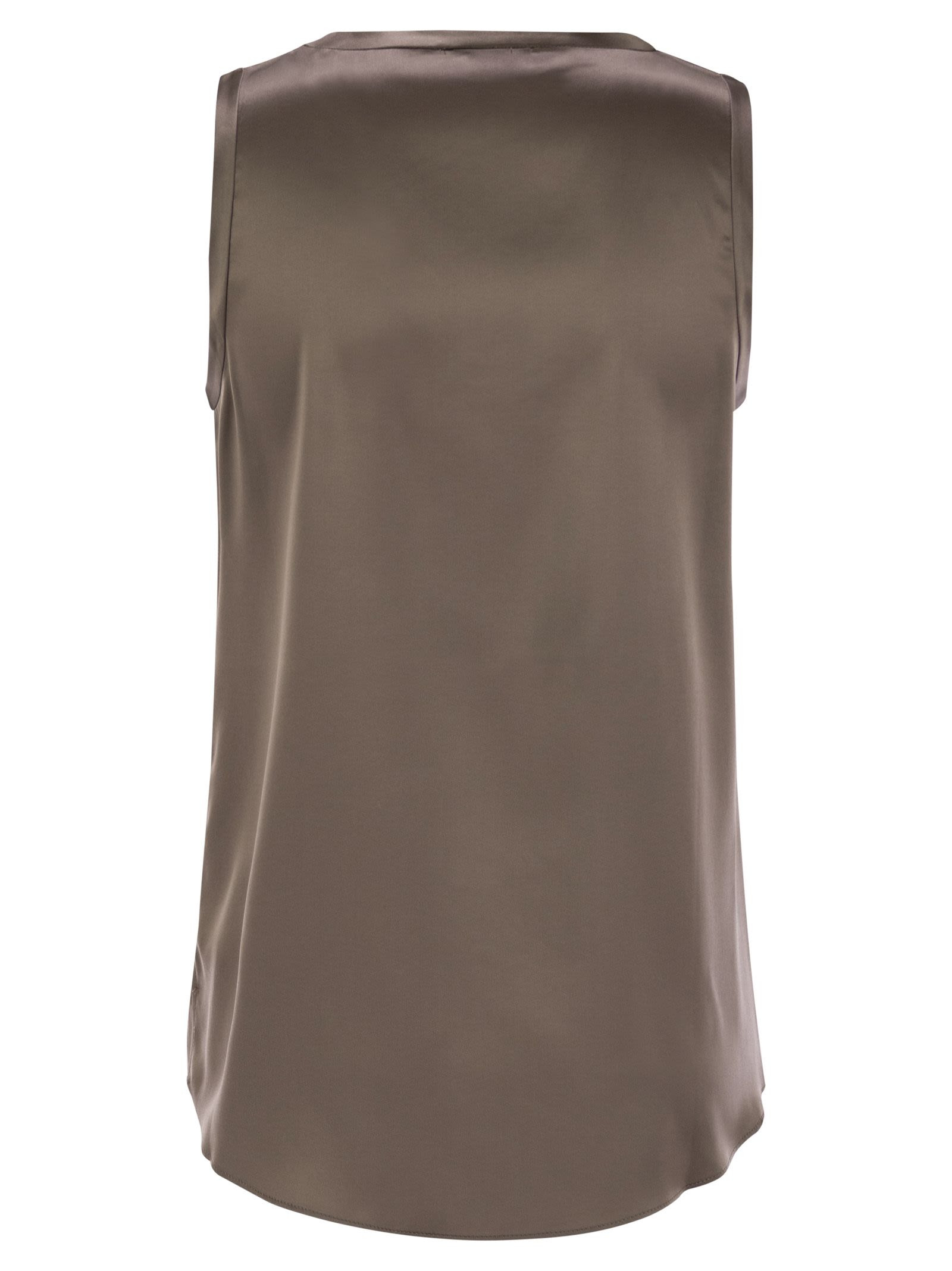 Brunello Cucinelli Women Stretch Silk Satin Top - 2