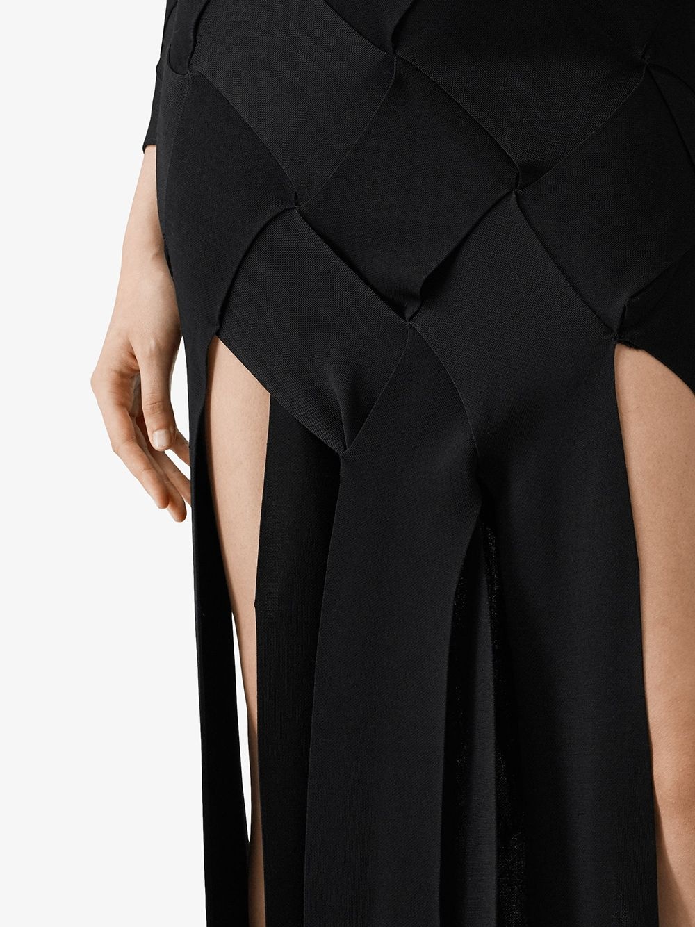 woven panel evening dress - 5