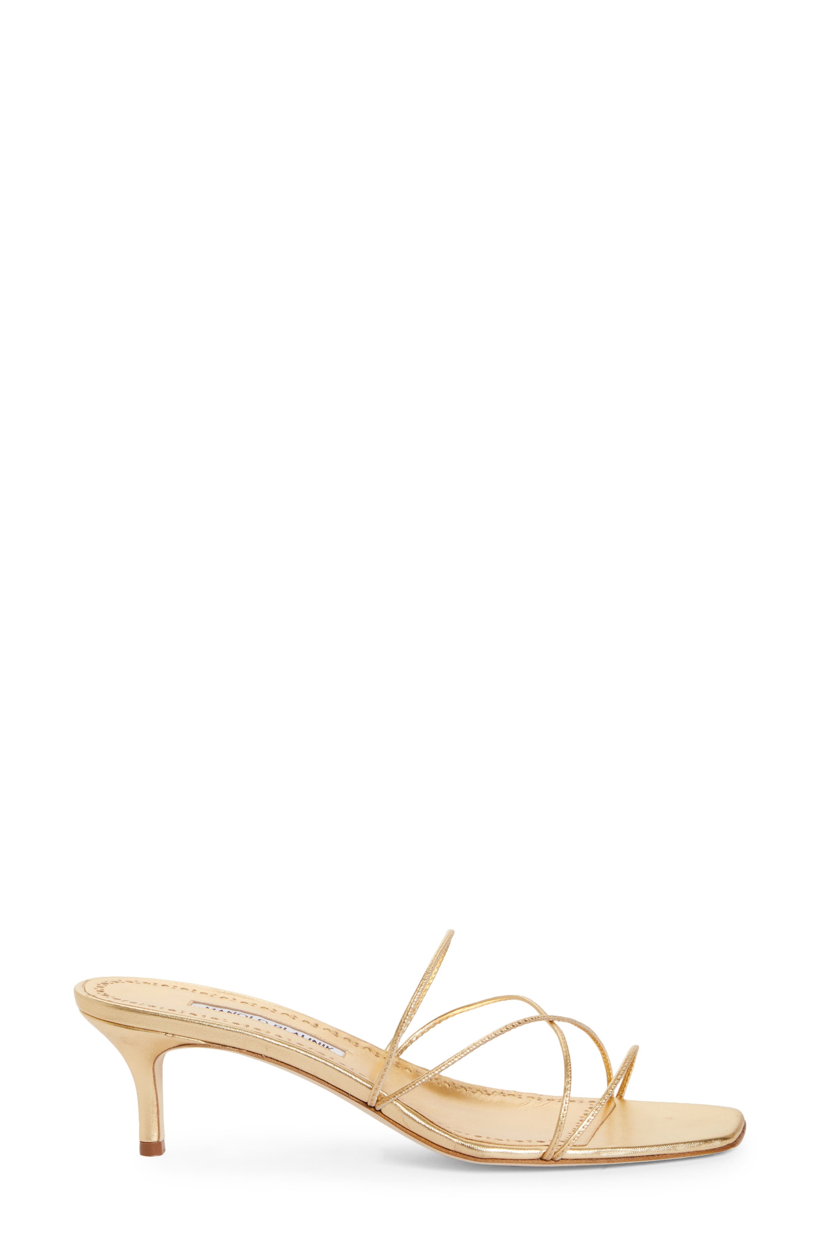 Manolo Blahnik Ninfemu Slide Sandal in Gold at Nordstrom - 3