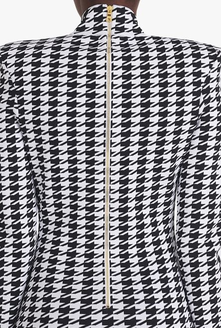 Short white and black houndstooth print dress - 9